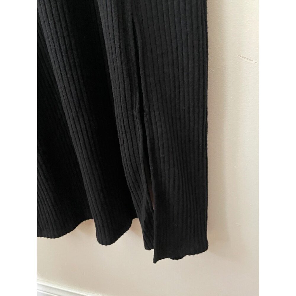 NWT YOGALICIOUS Duster Cardigan Size XS Black Long Ribbed Side Slit - Picture 7 of 12